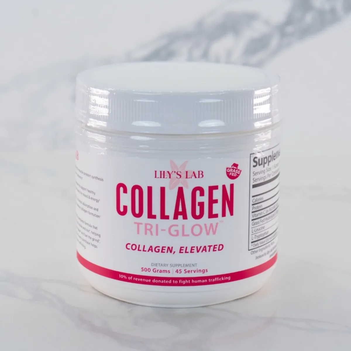Front view of Lily's Lab Collagen Tri-Glow